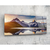 Mountain Glass Wall Art (36"x14").